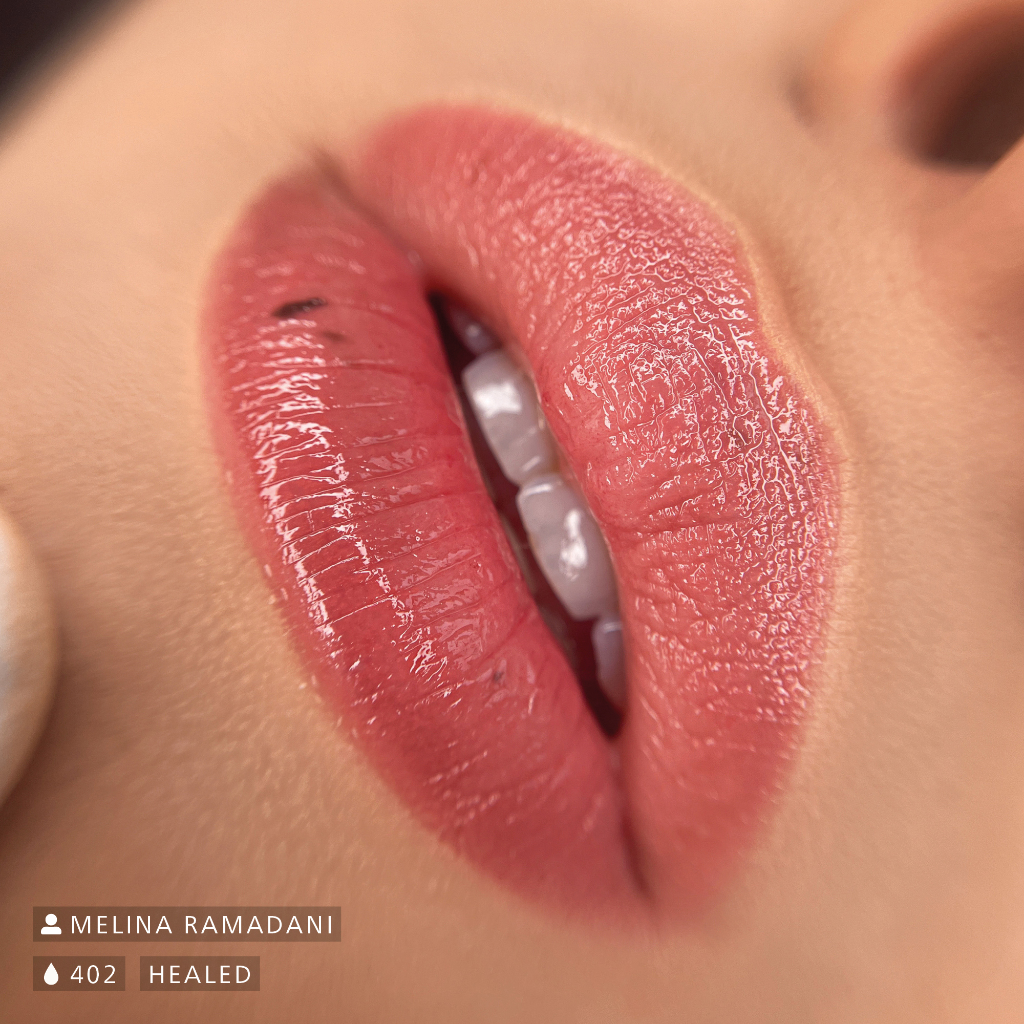 Nahaufnahme von abgeheilten PMU Lippen