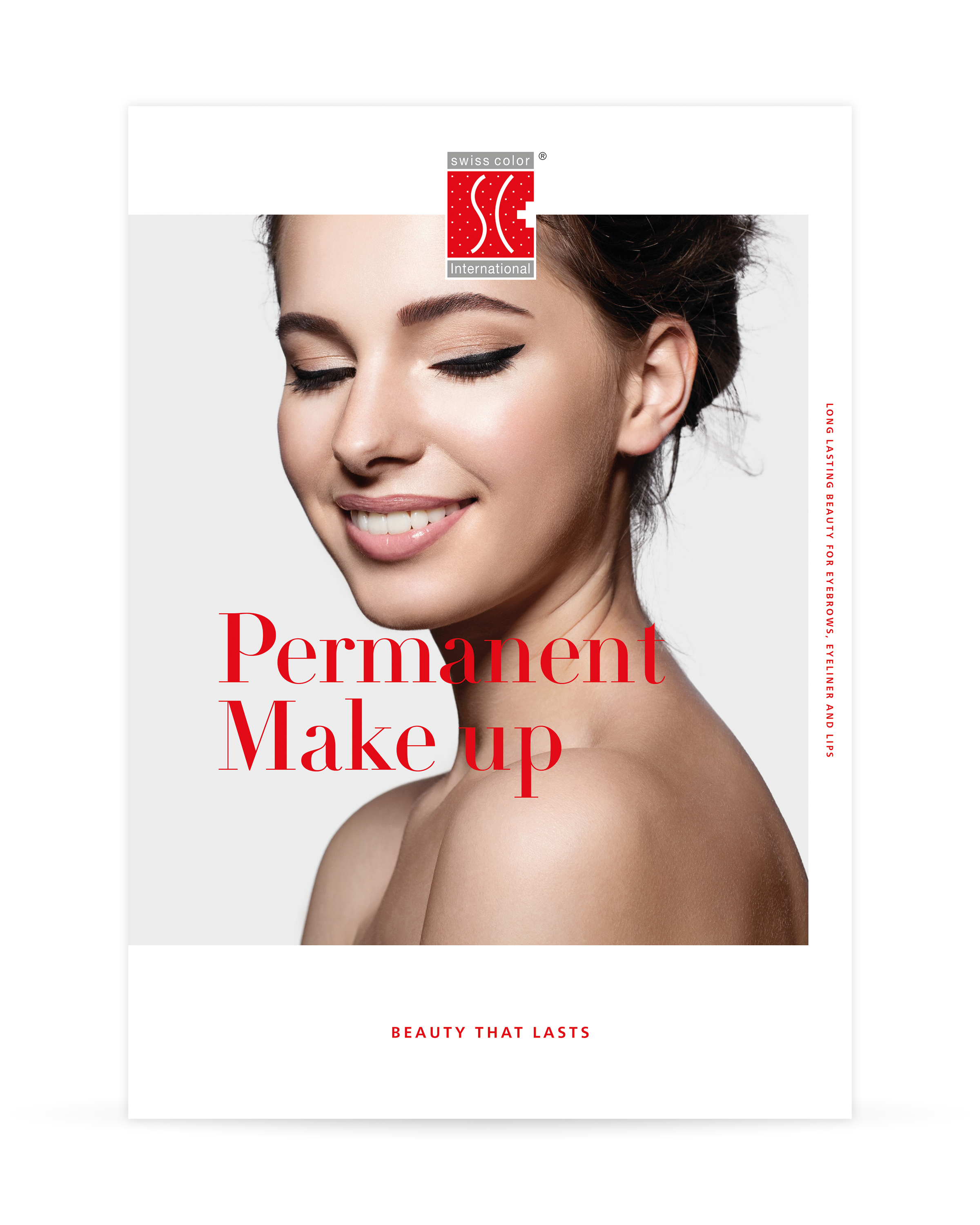 Abbildung eines Posters mit dem Swiss Color Logo und einer geschminkten Frau