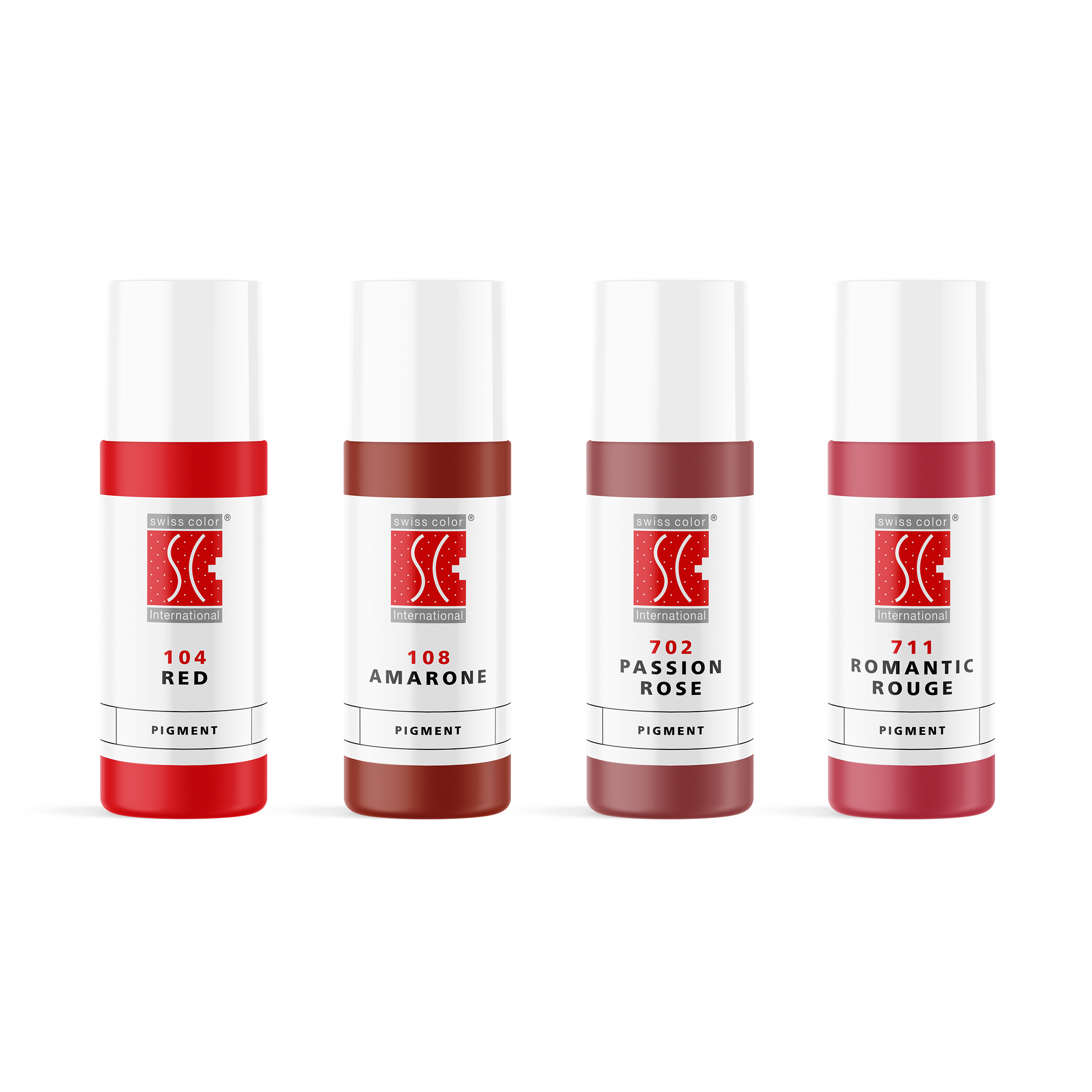 Permanent Make up Lippen Farben Set mit einer Auswahl an Rottönen für alle gängigen PMU Lippen Techniken.