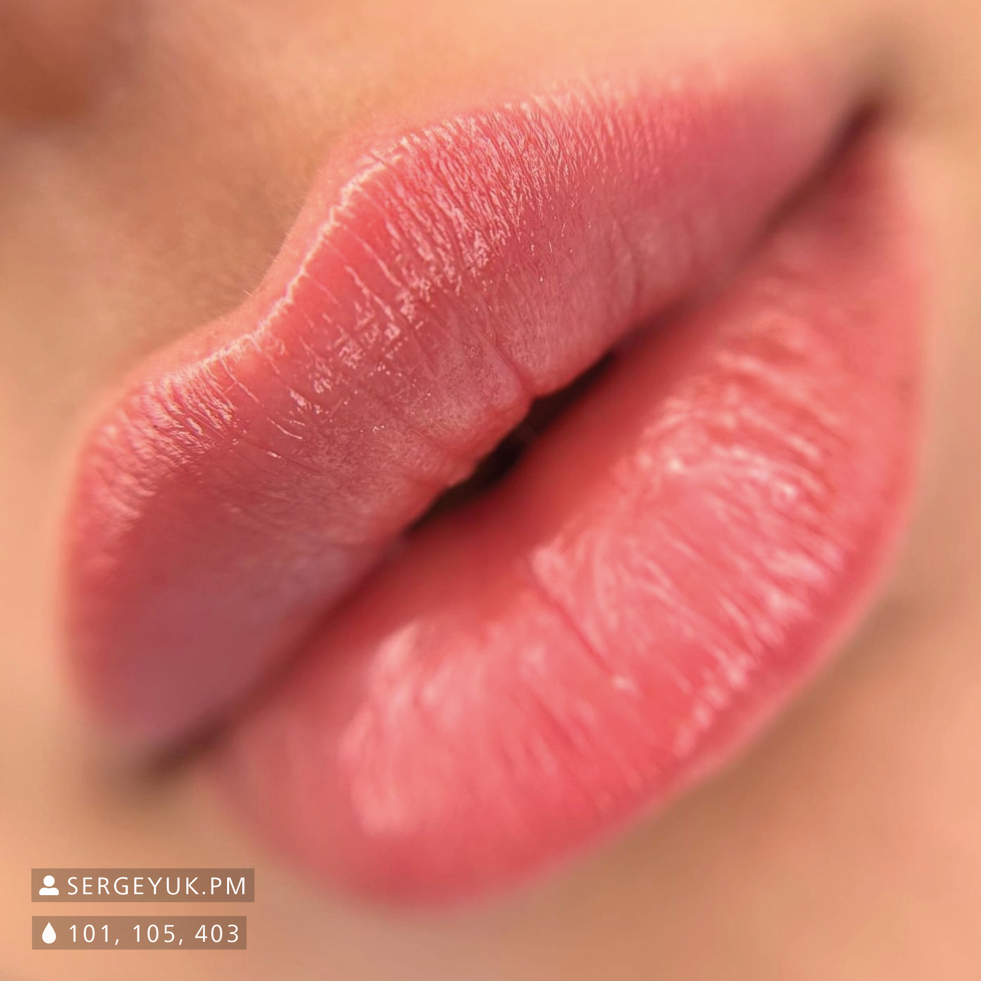 Nahaufnahme von frisch pigmentierten Lippen