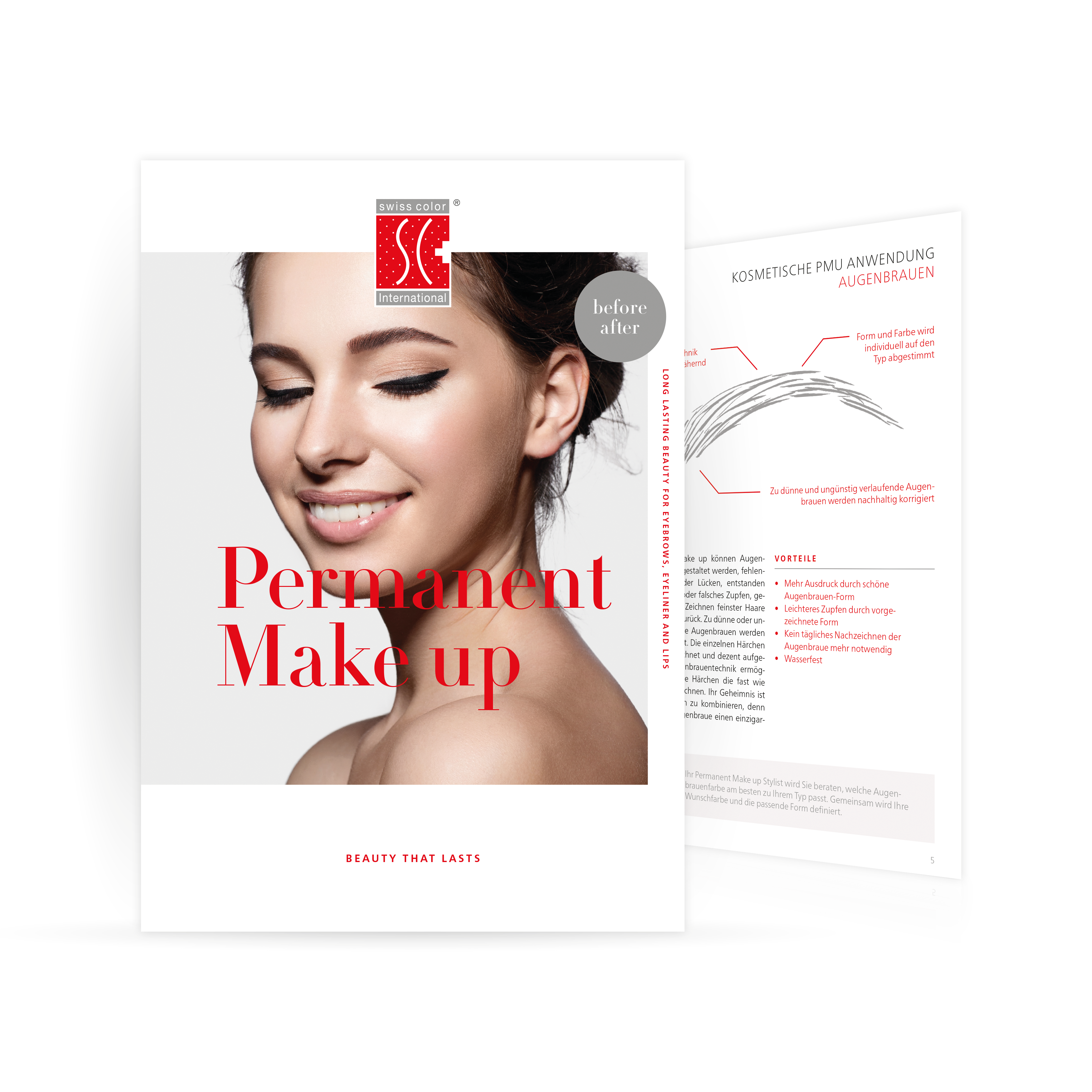 Permanent Make up Broschüre mit Vorher-Nachher Vergleichen
