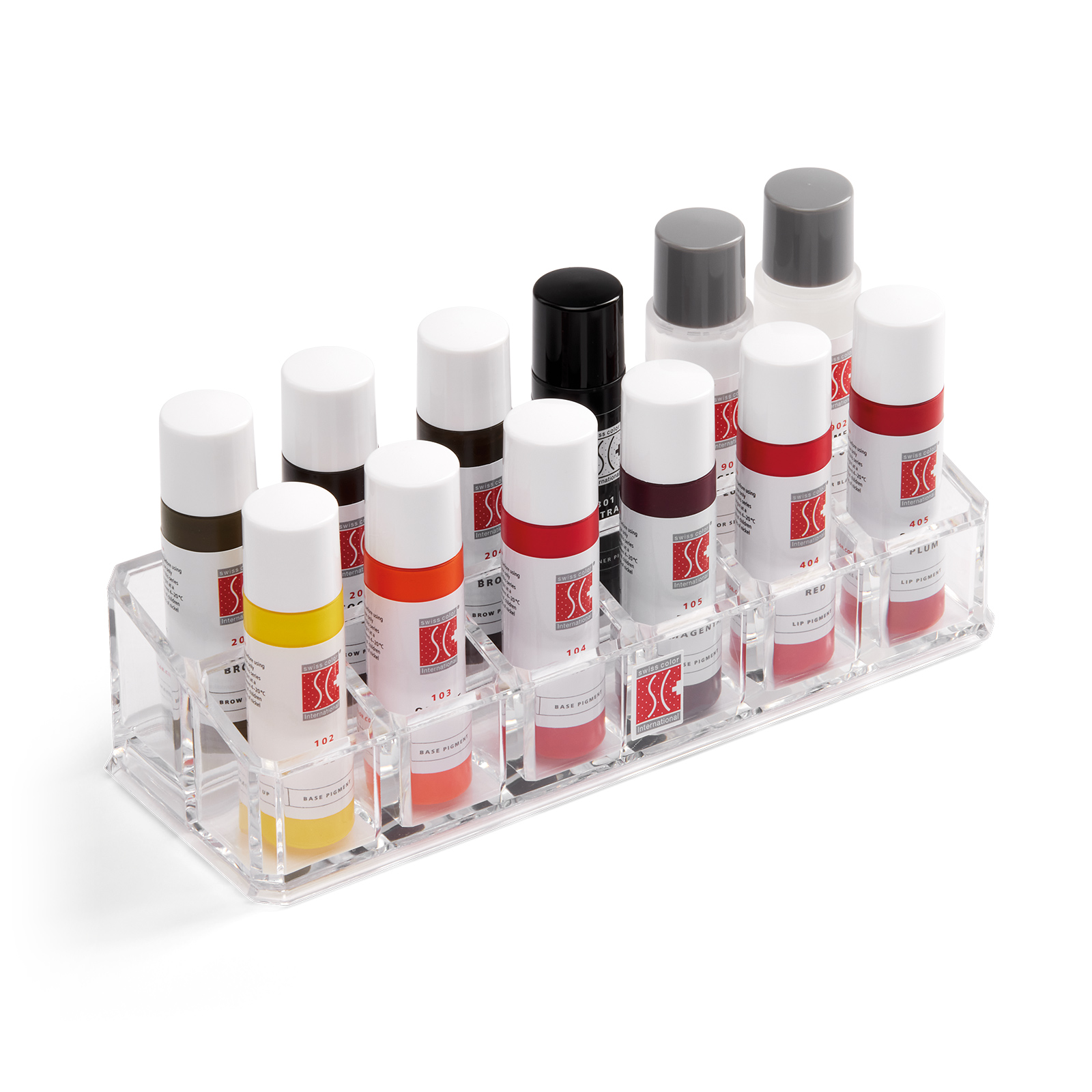 Foto des Plexiständers in der Grösse S für die Ordnung der Pigmente